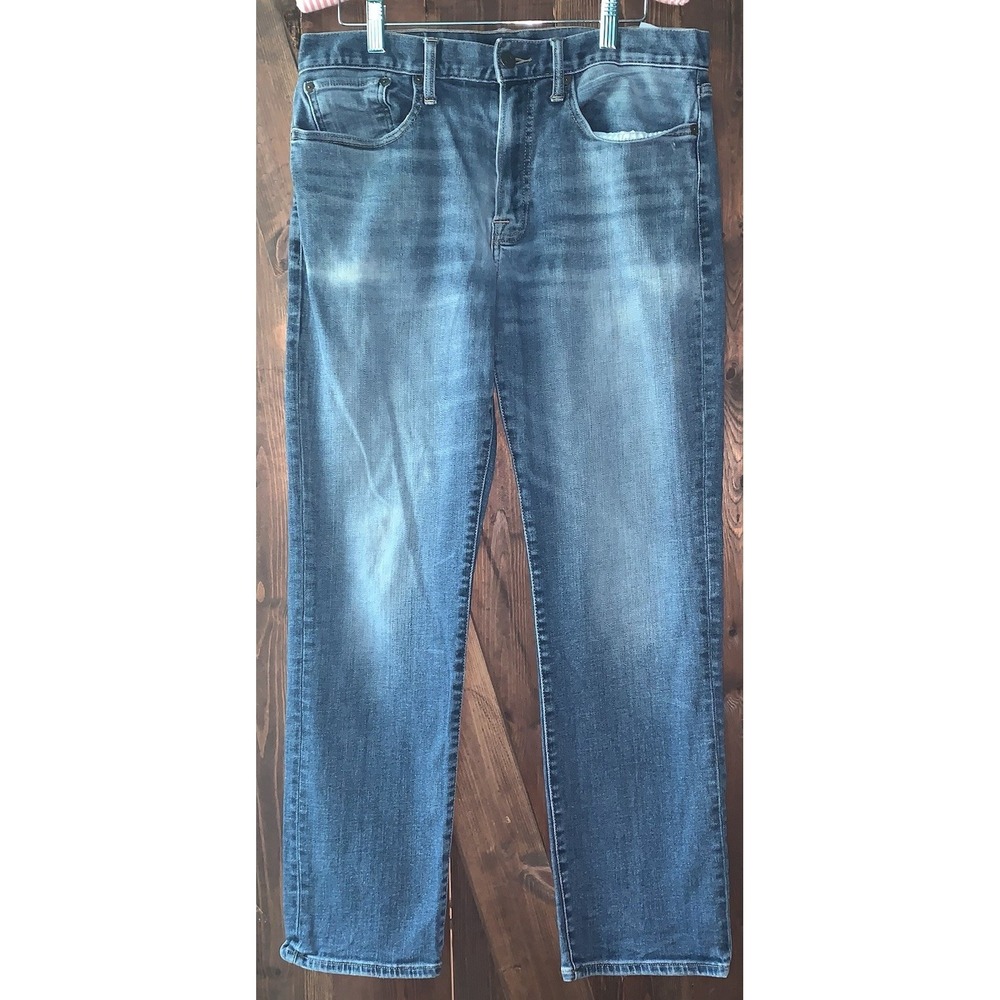 LUCKY BRAND Men's 121 Slim Straight 32x30 Zip Fly Med Wash Stretch Faded Denim